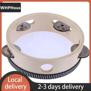 [COD] WHPHous Ship within 24 hours 1Pc 15cm Wooden Tambourine Drum Kids Handheld Drum Percussion Musical Instruments Toys For Children Educational Toys