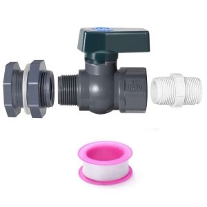QUIVLOX PVC Rain Barrel Spigot Kit 3/4 Inch Universal Connector Thread Wall Mount Diverter Valve Garden Watering Adapter Bucket faucets