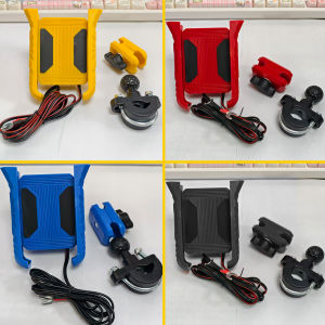 【Rechargable】Cellphone Holder With USB for Motorcycle Adjustable Mobile Phone Holder mirror type & handlebar type