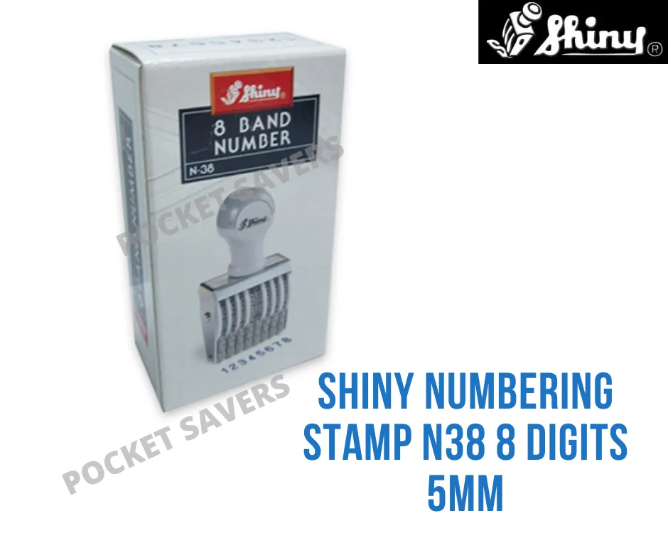 SHINY 8 Band Number Stamp N 38 Manual Durable 38 mm x 5 mm