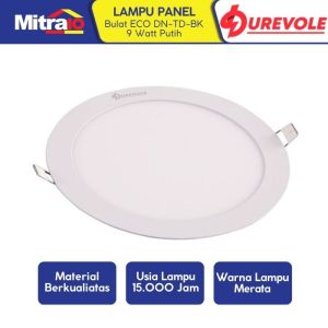 Durevole Lampu Panel Bulat Eco DN-TD-BK 9 Watt Putih