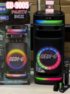 ลำโพงบลูทูธ รุ่น GD-9005 ฟรีไมค์ลอยและรีโมท ลำโพงดอก8นิ้ว เสียบไมค์สายเพิ่มได้ รองรับAUX TF USB ทรงสวย เบสแน่น