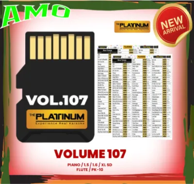 【AMO】 Platinum Karaoke Volume 107 SD Card for Piano / V1.5 / V1.6 / Flute / Piano XL SD / PK-10