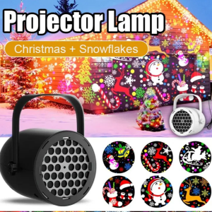 Christmas Projector Light 16 Rotating Patterns Christmas Scene Decoration Halloween Moving LED Lights USB For Home Party Christmas Stage Decor