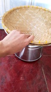 seeng stainles & kukusan bambu seeng stainles tebal