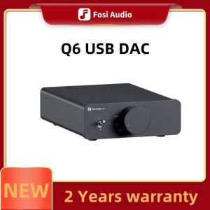 Fosi Audio Q6 USB DAC - XMOS XU316 & Chipset AK4493 PCM 768kHz/32Bit & DSD512 Desktop padat hi-fi DAC