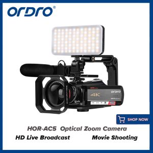 ORDRO AC5 UHD กล้องวิดีโอ4K กล้องวีดีโอกล้องวิดีโอ12x Optical Zoom 3.1 "หน้าจอสัมผัส IPS HD 1080P 60FPS กล้องดิจิตอล WiFiวิดีโอไมโครโฟนแฟลชวิดีโอกว้างมุมเลนส์และ32G การ์ด SD