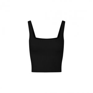 ChoiFoo Rompi Kerah สี่เหลี่ยมเสื้อบังทรงของผู้หญิงสำหรับฤดูร้อนเสื้อแขนกุดผ้าถักเด็กผู้หญิงเข้ารูปพอดีเสื้อแขนกุดเรียบง่ายสีทึบเสื้อเอวลอยนุ่มสบายเย็นระบายอากาศได้ดีเสื้อแขนกุด