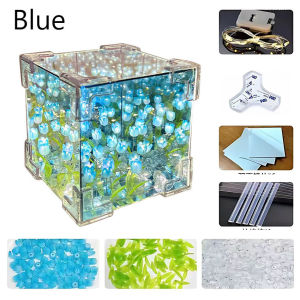 DIY Tulip Mirror Cube Lamp Simulation Flower Bedroom Sleeping Table Lamp Handmade Craft Tulips Mirror Night Light Birthday Gift