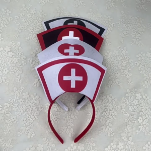 Nurse Hat Cosplay Headbands Hospital Fancy Dress Doctor Make Up Headwear for Costume Parties and Halloween Event