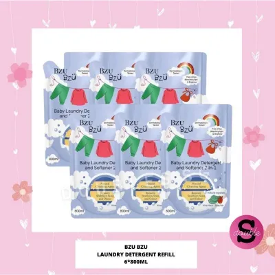 [Carton Deal]BZU BZU Baby Laundry Detergent & Softener 2-in-1 (6x800ml Refill)
