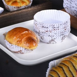 OKDEALS01 Round Boat Shape 100Pcs Cake Tools Bread Paper Hamburger Tray for Wedding Celebration Paper Baking Cups Cupcake Wrappers Bakeware Small Cake Tray