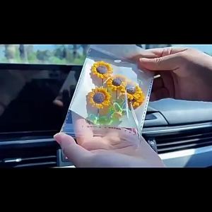 Bộ mô hình Hoa Hướng Dương mini cute trang trí xe máy nội thất ô tômũ bảo hiểmbàn học kèm miếng dán chống trượt