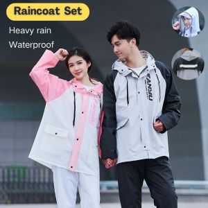 Motorcycle Rider Raincoat Waterproof and Detachable High Reflective Strip Comfortable and Wear-resistant Rain Suit Rain Coat Rainsuit Bike Bicycle Outdoor Rain Jacket