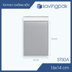 STS0A - 16x14 cm - Combo 60 túi poly chống sốc giá siêu rẻ màu xám