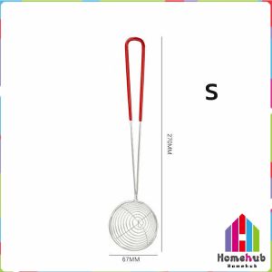 Homehub Stainless Steel Strainer Filter Kitchen Colander with Red Handle for Kitchen Food