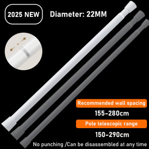[Bearing weight 500kg] extendable curtain rod multiple sizes 80-290cm Anti-slip No drilling curtain rod tension rod shower curtain rod adjustable curtain rod curtains telescopic pole door curtain rod
