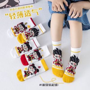 Childrens socks summer thin style ice silk breathable baby socks boys and girls mesh short socks cartoon design A Childrens socks