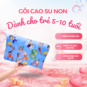 GỐI CAO SU NON CHO TRẺ EM 5–10 TUỔI – CHỐNG MÉO ĐẦU ÊM ÁI THOÁNG KHÍ GIÚP BÉ NGỦ NGON