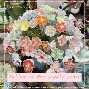 🎁【Special price】🎁Sha ดอกไม้เซรามิก Jingdezhen ดอกไม้จำลองทำมืออุณหภูมิสูงดอกไม้ชีวิตนิรันดร์ตกแต่งดอกไม้ของขวัญสุดสร้างสรรค์สำหรับบ้านขนเฟอร์