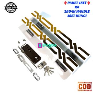 handle gagang tarikan pegangan pintu rumah minimalis pilihan panjang 33cm 45cm dan 60cm bahan stainless tersedia jg paket 1set kunci dan 4buah gagang/2buah gagang untuk pintu depan model kupu tarung/pintu kamar