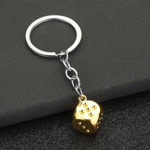Metal Gantungan Kunci Dadu Kreatif Enam Sisi Dice Keychain Untuk Hadiah Decor Gift