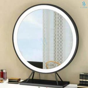 [SG Stock]Luxury Desktop Makeup Mirror LED Light Desktop Makeup Mirror High-Definition Makeup Mirror Bedroom Round Mirror