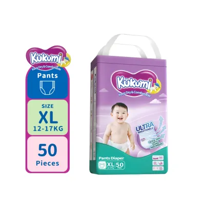 Kukumi Baby Diaper Pants 50 Pcs XL Ultra Thin And Super Absorbent Pull-up Pants