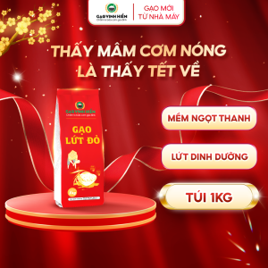 Gạo Lứt Đỏ Vinh Hiển 1KG - Thực dưỡng mềm ngon dễ ăn healthy
