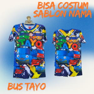 COD/ baju setelan anak lakilaki tayo/ baju kaos tayo anak laki laki/ bukan ori.