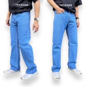 TPPJEANS LMD Classic Straight Denim กางเกงยีนส์ทรงกระบอกคลาสสิค สีบลูฟอกซีด เป้าซิป ทรงสวย Size 28-36 รับชำระปลายทาง