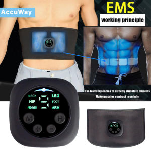 AccuWay EMS Slim Belt Intelligent EMS Fitness Trainer Belt LED Display Electrical Stimulator Abdominal Muscle Sticker Training Device Home Gym Fitness
