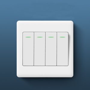 NEXASHOP 1Way Button Wall Switches Durable Home Accessories On / Off Push Buttons  with Fluorescent Indicator Light 1/2/3/4 Gang