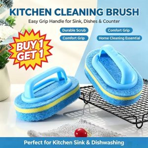 Buy 1 get 1 Sponge Brush Kitchen Cleaning Brush with Comfortable Handle Household Cleaning Tool Sup