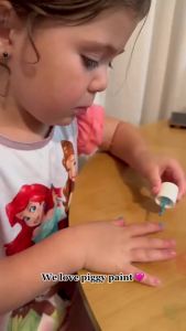 Piggy Paint Non-Toxic - Neon with Backlight Glow (4 Color Set) Non-Toxic Polish for Little Girls Toddlers & Kids Water Based Formula Safe Cruelty Free Durable Finish Vegan