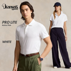 Kanvas Active Polo Shirts for Men & Women with Collar & Buttons Formal Tops Mens Golf Sports Wear Basic Plain White