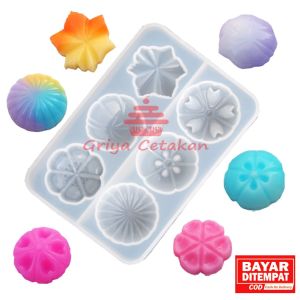 Griya Cetakan Silikon Coklat Permen Jelly Gummy Aneka Bunga Tipe B 6 Cav