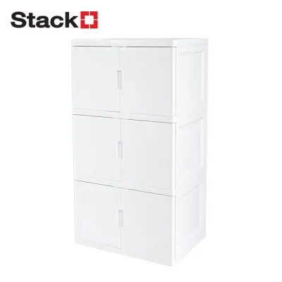 HomePro ตู้บานเปิด 3 ชั้น S5 VID 70x50x121 ซม. สีขาว แบรนด์ STACKO