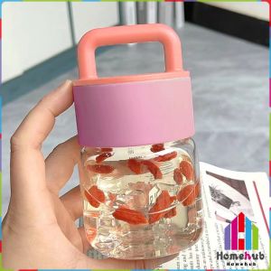 HB 300ml Portable Water Cup Student Water Bottle Transparent Cup With Handle