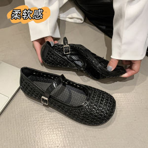 Free Shipping Spring And Summer Niche Woven Hollow-Out Roman Sandals Lightweight And Breathable Round-Toe Flat Shoes For Women