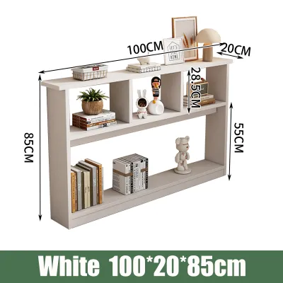SUNNY Bed Shelf Bedroom Wooden Narrow Table Bedside Cabinet Table Multi layer Storage Shelf Long Side Table
