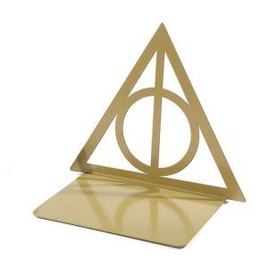 Modern Deathly Hallows Design Metal Book Holders NonSlip Base Prevents Scratches Perfect For Office Library Use