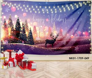(Tặng đinh móc+keo dán) Tranh vải treo tường backdrop giáng sinh noeltrang trí sự kiện