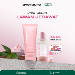 EVERPURE Sul-Pure Series - Paket Perawatan Kulit Berjerawat Dan Bebas Pori (Sabun Cuci Muka Obat Totol Dan Masker) Dengan Sulfur & Bha [BPOM] 60gr 20ml