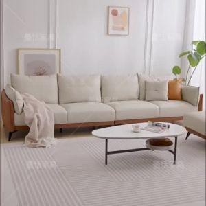 LZ-Small apartment technology cloth sofa living room modern simple 2024 new in-line sofa