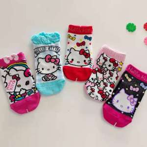 226Cute Autumn and Winter  Hello  5 Pairs Girlssocks