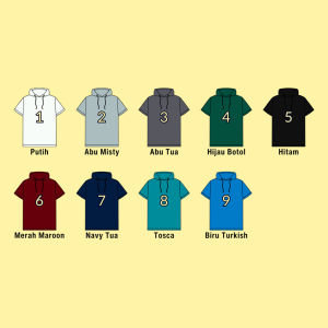 Kaos Hoodie Polos Pria Tangan Pendek Katun Combed 30s