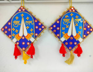 Traditional Reusable Shubh Labh Hanging for Door Entrance | Wall Decor | Diwali Decoration | Festival Decoration (Pack of 2 pcs| Size - 17*17cm)