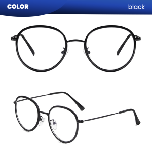 IOOI Eyewear -  Kacamata Bulat Metal Plastic Lensa Anti Radiasi Blueray Photocromic Pria Wanita 2621
