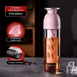 Bincoo I thức uống pha lạnh Cà Phê chai cốc cà phê thức uống pha lạnh nồi Tritan cốc cốc di động thích hợp cho gia đình văn phòng ngoài trời 600ml
